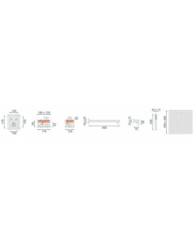 Душевой комплект 300 мм Rea Davis REA-P6356