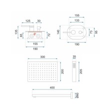 Душевой комплект 300х200 мм Rea Oval REA-P8467