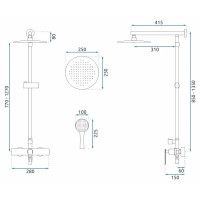 Душевая система 250 мм Rea Aldi REA-P8801