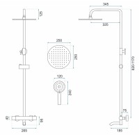 Душевая система 250 мм Rea Lungo REA-P4113