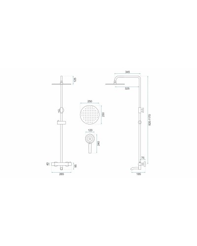 Душевая система 250 мм Rea Lungo REA-P4114