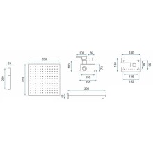 Душевой комплект 250 мм Rea Bento REA-P4893