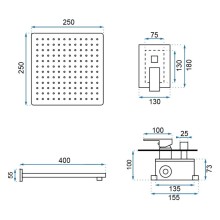 Душевой комплект 250 мм Rea Fenix REA-P8451