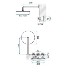 Душевой комплект 300 мм Rea Exit REA-P8000