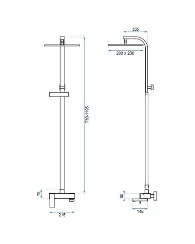 Душевая система 200 мм Rea Navaro REA-P0802