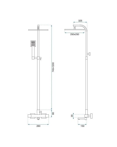 Душевая система 250 мм Rea Cezar REA-P8965