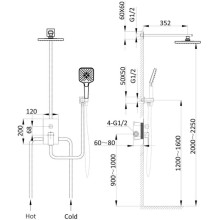 Душевой комплект 255 мм Vincea Next VSFW-1N1CH