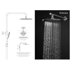 Душевая система 250 мм Vincea Esse VSFS-1E1TMB
