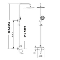 Душевая система 246 мм Savol SK-H7401