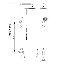 Душевая система 246 мм Savol SK-H7401