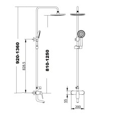 Душевая система 246 мм Savol SK-H7401
