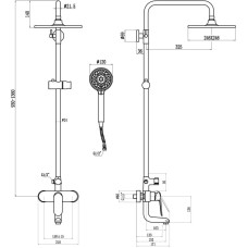 Душевая система 246 мм Savol SK-H6401