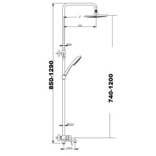 Душевая система 220 мм Savol SK-H3401