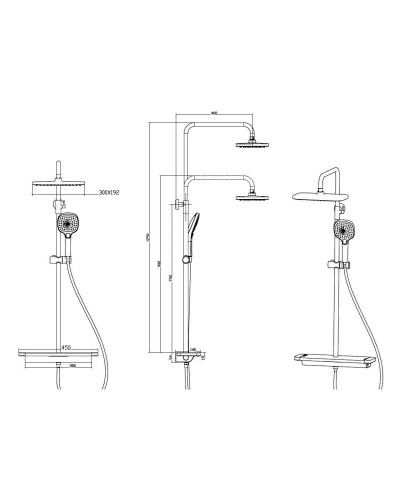 Душевая система 300х192 мм Savol SK-H3145H