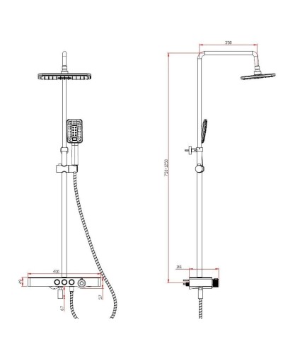 Душевая система 300х192 мм Savol SK-H3245A