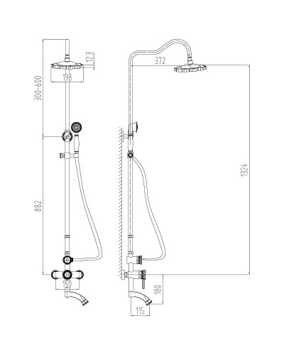 Душевая система Lemark Jasmine LM6662B Бронза