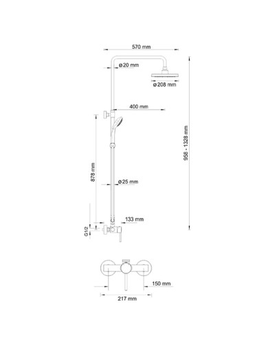 Душевая система WasserKRAFT A12202