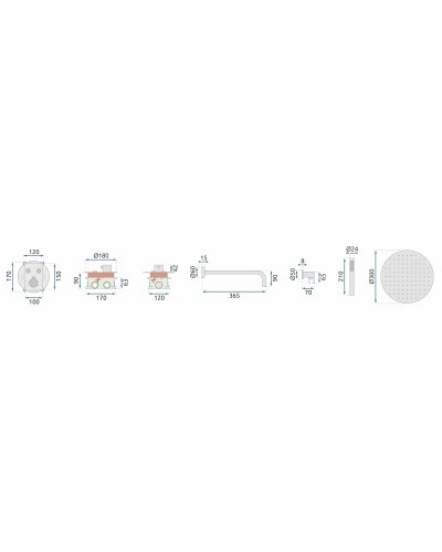 Душевой комплект 300 мм Rea Miler REA-P6614