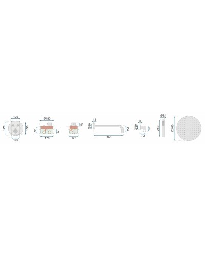 Душевой комплект 300 мм Rea Miler REA-P6613