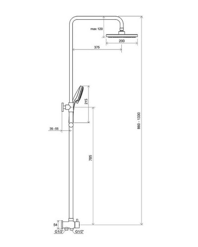 Душевая система Ravak DS 090.00 X07P232 Хром