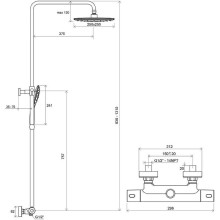 Душевая система Ravak 093.00/150 X070099 с термостатом Хром Белый