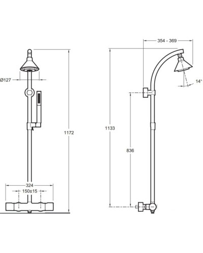 Душевая система Jacob Delafon Moxie E5798-CP с термостатом Хром