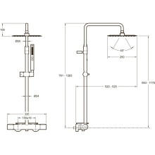Душевая система 250 мм Jacob Delafon Metro E26596-CP