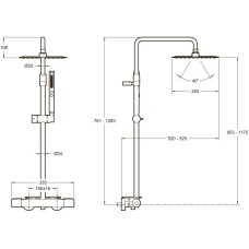 Душевая система 250 мм Jacob Delafon Metro E26596-CP