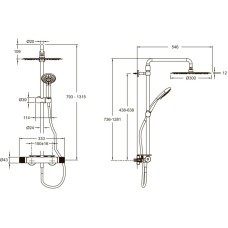 Душевая система 300 мм Jacob Delafon Rivoli E30117-CP