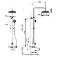 Душевая система 250 мм AltroBagno Beatrice AltroBagnoBeatrice030423ROr