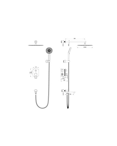 Душевая система встраиваемая WONZON & WOGHAND, Хром (WW-88939010-CR)