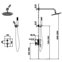 Душевой комплект 250 мм AltroBagno Unione AltroBagnoUnione040409GrMt
