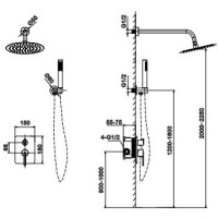 Душевой комплект 250 мм AltroBagno Unione AltroBagnoUnione040109RaSp
