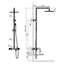Душевая система 250 мм AltroBagno Intento AltroBagnoIntento030420Cr