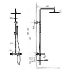 Душевая система 250 мм AltroBagno Intento AltroBagnoIntento030420Cr