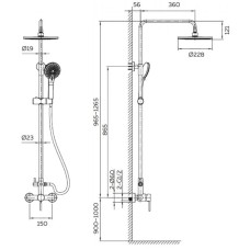 Душевая система 228 мм AltroBagno Intento AltroBagnoIntento030104Cr