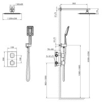 Душевой комплект 250 мм AltroBagno Aperto AltroBagnoAperto040104NeOp