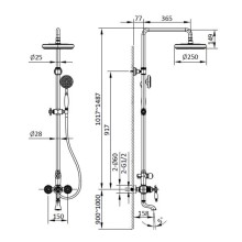 Душевая система 250 мм AltroBagno Opera AltroBagnoOpera030207Br