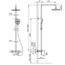 Душевая система 360 мм AltroBagno Diretto AltroBagnoDirertto030413Bi