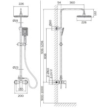 Душевая система 226 мм AltroBagno Lamberto AltroBagnoLamberto030103NeOp