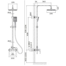 Душевая система 226 мм AltroBagno Lamberto AltroBagnoLamberto030103NeOp