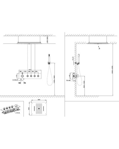 Душевой комплект 580x500 мм AltroBagno Metropoli AltroBagnoMetropoli040401NeOp