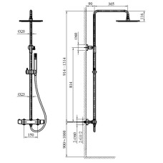 Душевой комплект 250 мм AltroBagno Metropoli AltroBagnoMetropoli030422NeOp