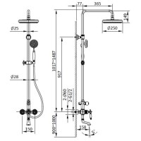 Душевая система 250 мм AltroBagno Opera AltroBagnoOpera030206Or