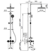 Душевая система 250 мм AltroBagno Opera AltroBagnoOpera030206Or