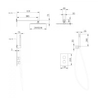 Душевой комплект 250 мм Abber Daheim AF8251B