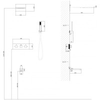 Душевой комплект 555х230 мм Abber Daheim AF8253