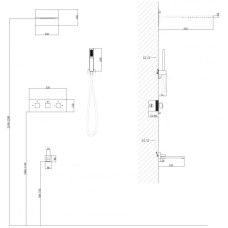 Душевой комплект 555х230 мм Abber Daheim AF8253