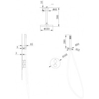 Душевой комплект 250 мм Abber Wasser Kreis AF8121B