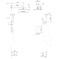 Душевой комплект 250 мм Abber Weiss Insel AF8050W